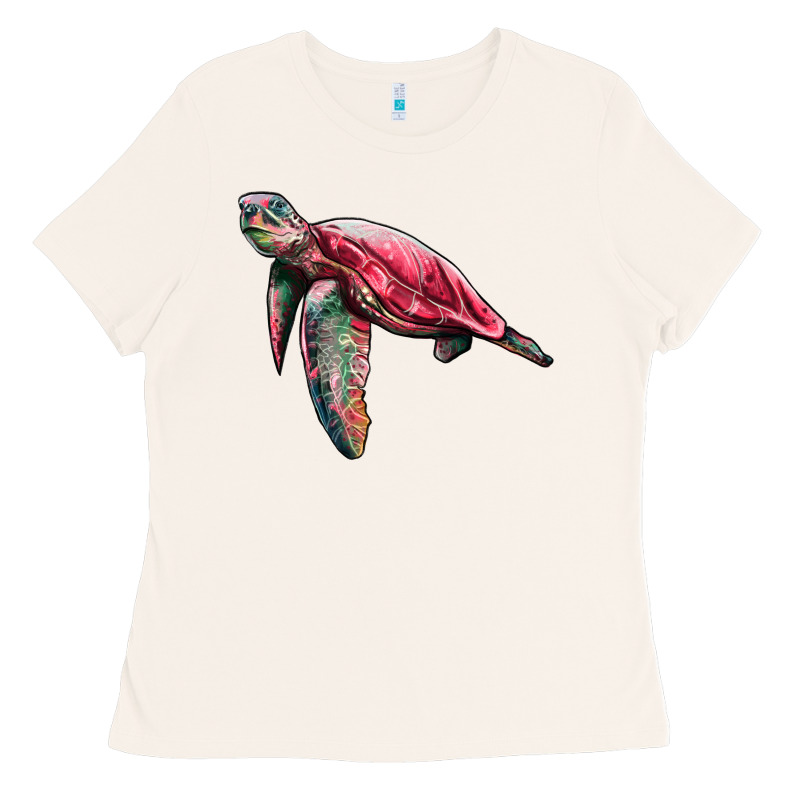 Sea Turtle Pink Glitter Ladies Tee by Artiststas | Teevron