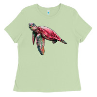 Matcha sea turtle pink glitter Ladies Tee - Artiststas