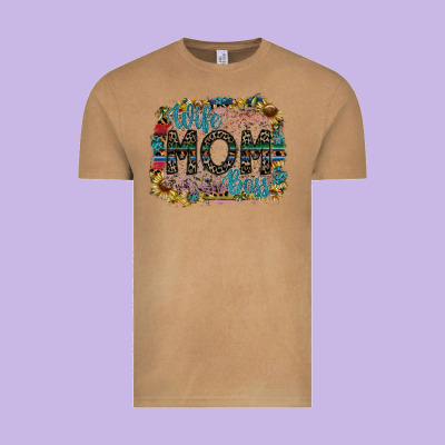 Wife Mom Boss Vintage Tee Designed By Sublimationcraftshop
