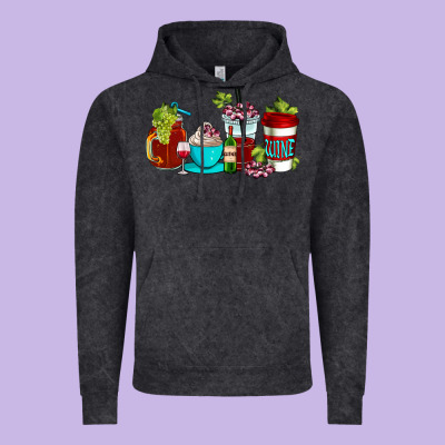 Wine Coffee Cups Vintage Hoodie Designed By Adodesignshop