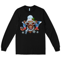 Black Christmas snow cow joy Long Sleeve Tee - BarkalooDesign