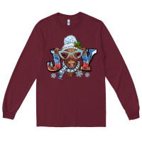 Burgundy Christmas snow cow joy Long Sleeve Tee - BarkalooDesign