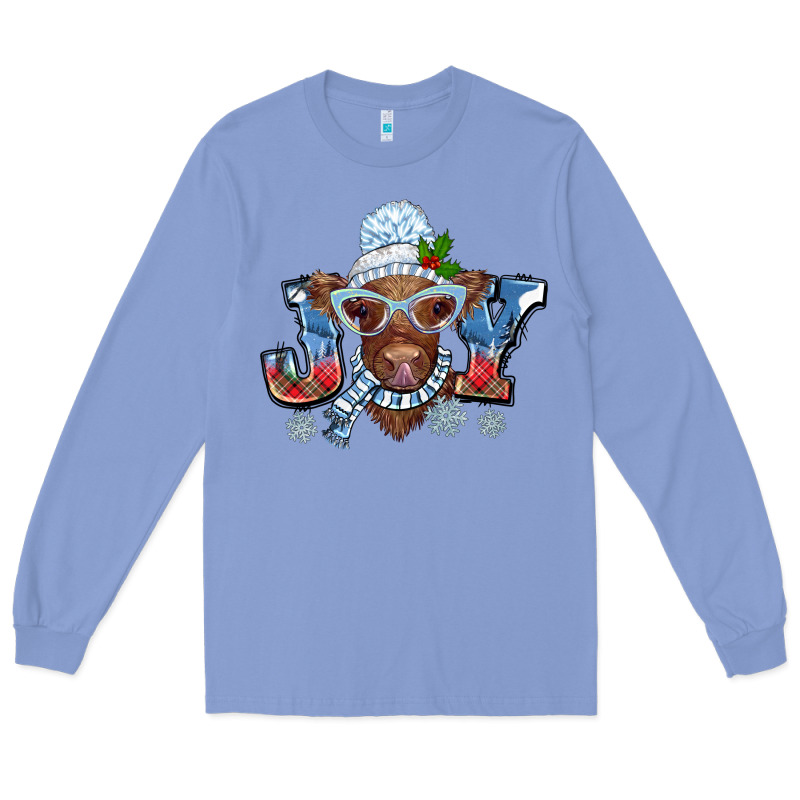 Christmas Snow Cow Joy Long Sleeve Tee by BarkalooDesign | Teevron