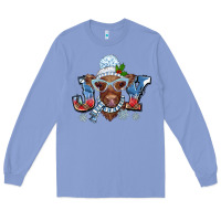 Colony Blue Christmas snow cow joy Long Sleeve Tee - BarkalooDesign