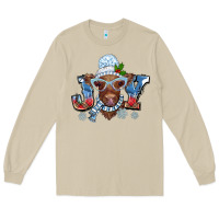 Mushroom Christmas snow cow joy Long Sleeve Tee - BarkalooDesign