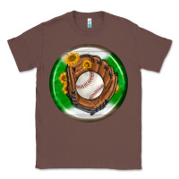 Chestnut baseball with sunflower round earrings Classic Tee - BundleAndBundleShop