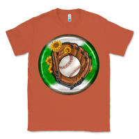 Copper baseball with sunflower round earrings Classic Tee - BundleAndBundleShop