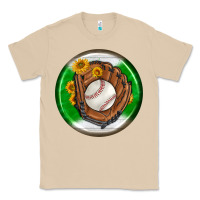 Mushroom baseball with sunflower round earrings Classic Tee - BundleAndBundleShop