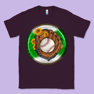 Baseball With Sunflower Round Earrings Classic Tee Designed By Bundleandbundleshop