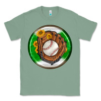 Sage baseball with sunflower round earrings Classic Tee - BundleAndBundleShop