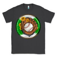 Smoke baseball with sunflower round earrings Classic Tee - BundleAndBundleShop