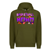 Army Green basketball mama Premium Hoodie - AdoDesignShop