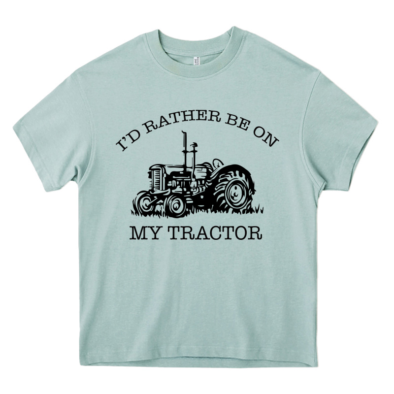 I D Rather Be On My Tractor Heavy Core Tee by Bettercallsaul | Teevron