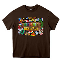 Chocolate Brown hispanic heritage flags Heavy Core Tee - BundleAndBundleShop