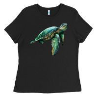 Black sea turtle Ladies Tee - Artiststas