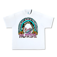 White nurse rainbow Urban Heavy Tee - SublimationCraftShop