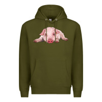 Army Green baby pig Premium Hoodie - RanaPortraitStore