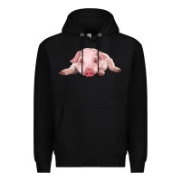 Black baby pig Premium Hoodie - RanaPortraitStore
