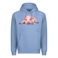 Colony Blue baby pig Premium Hoodie - RanaPortraitStore