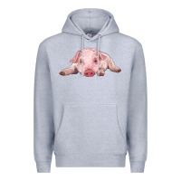 Heather Grey baby pig Premium Hoodie - RanaPortraitStore