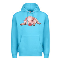 Ocean Blue baby pig Premium Hoodie - RanaPortraitStore
