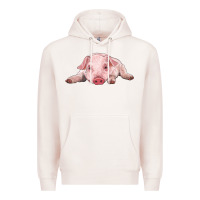 Pale Pink baby pig Premium Hoodie - RanaPortraitStore