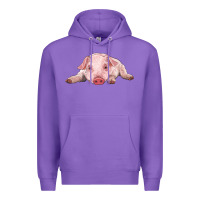 Purple baby pig Premium Hoodie - RanaPortraitStore