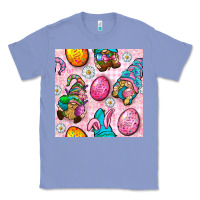 Colony Blue Easter Gnomies Seamless Pattern Classic Tee - BundleAndBundleShop