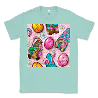 Seafoam Easter Gnomies Seamless Pattern Classic Tee - BundleAndBundleShop