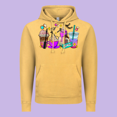 Lash Hustler Coffee Cups Vintage Hoodie Designed By Adodesignshop