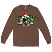 Chestnut Christmas joy black and white cow Long Sleeve Tee - BarkalooDesign