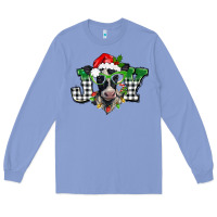 Colony Blue Christmas joy black and white cow Long Sleeve Tee - BarkalooDesign