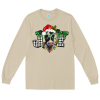 Mushroom Christmas joy black and white cow Long Sleeve Tee - BarkalooDesign