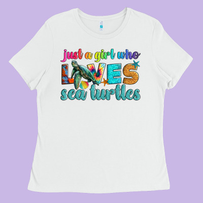 Just A Girl Who Loves Sea Turtle Ladies Tee Designed By Artiststas