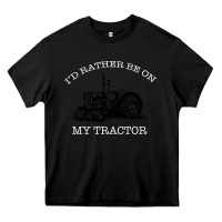 Black I'D Rather Be On My Tractor Heavy Core Tee - Bettercallsaul