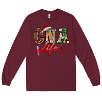 Burgundy christmas certified nurse  assistant life Long Sleeve Tee - BarkalooDesign