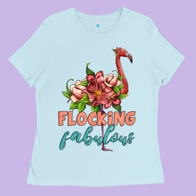 Flamingo Flocking Fabulous Ladies Tee Designed By Artiststas