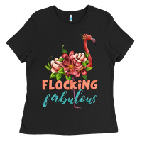 Black flamingo flocking fabulous Ladies Tee - Artiststas
