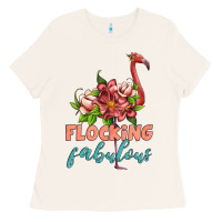 Bone flamingo flocking fabulous Ladies Tee - Artiststas