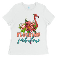 White flamingo flocking fabulous Ladies Tee - Artiststas