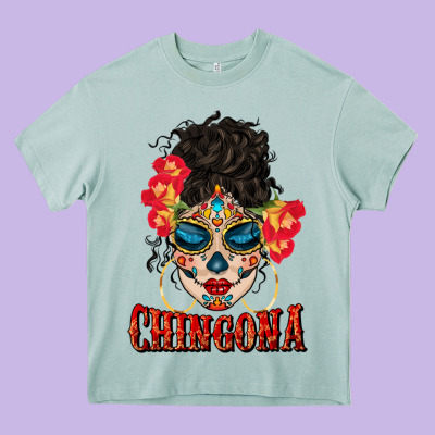 Chingona Latina Bun Mama Heavy Core Tee Designed By Bundleandbundleshop