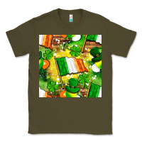Army Green Ireland flag with St. Patrick's Day  digital paper Classic Tee - BundleAndBundleShop