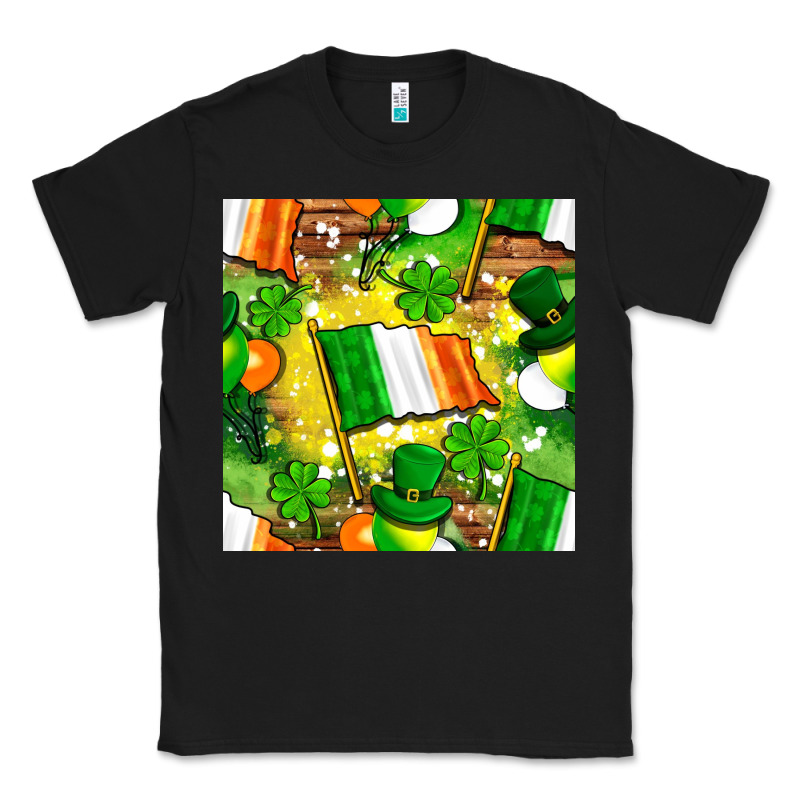 Ireland Flag With St. Patrick's Day  Digital Paper Classic Tee by BundleAndBundleShop | Teevron