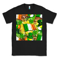 Black Ireland flag with St. Patrick's Day  digital paper Classic Tee - BundleAndBundleShop