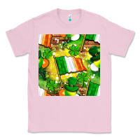 Bubblegum Pink Ireland flag with St. Patrick's Day  digital paper Classic Tee - BundleAndBundleShop