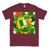 Burgundy Ireland flag with St. Patrick's Day  digital paper Classic Tee - BundleAndBundleShop