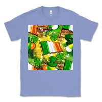 Colony Blue Ireland flag with St. Patrick's Day  digital paper Classic Tee - BundleAndBundleShop