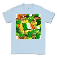 Dusty Blue Ireland flag with St. Patrick's Day  digital paper Classic Tee - BundleAndBundleShop