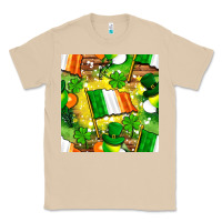 Mushroom Ireland flag with St. Patrick's Day  digital paper Classic Tee - BundleAndBundleShop
