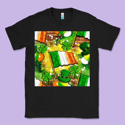 Ireland Flag With St. Patrick's Day  Digital Paper Classic Tee Designed By Bundleandbundleshop